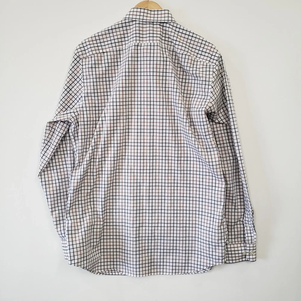 Banana Republic Button Down Shirt Mens Large Tall Check Non Iron Standard Fit‎